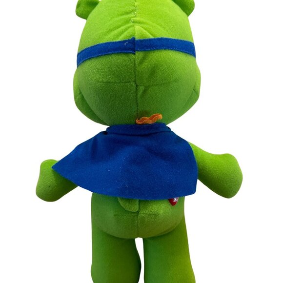 Good Luck Care Bear Super Hero 10” Plush Green Clover 2009 Classic - Picture 2 of 5